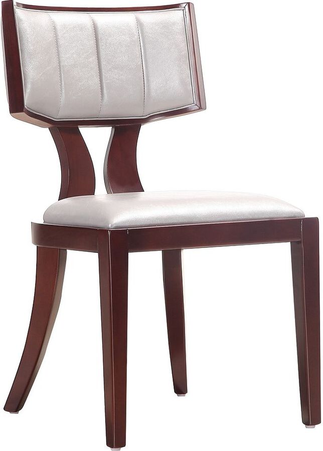 Shop Pulitzer Silver And Walnut Faux Leather Dining Chair Set Of Two Dining Chairs Casaone