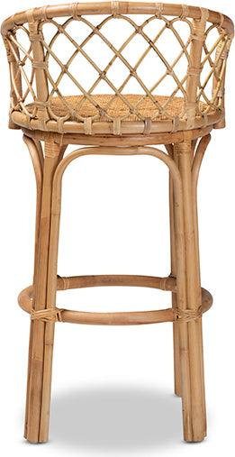 Wholesale Interiors Barstools - Orchard Modern Bohemian Natural Brown Rattan Bar Stool