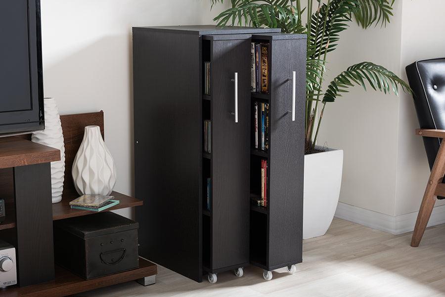 Shop Baxton Studio Lindo Dark Brown Wood Bookcase With Two Pulled