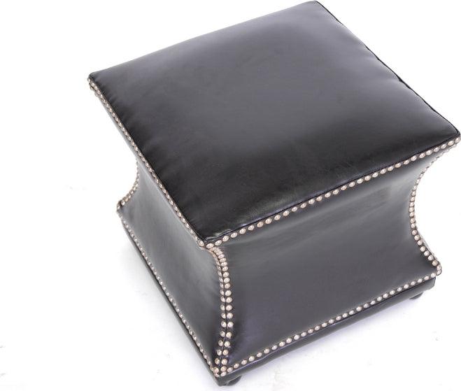 Wholesale Interiors Ottomans & Stools - Ellastone Dark Brown Modern Leather Ottoman