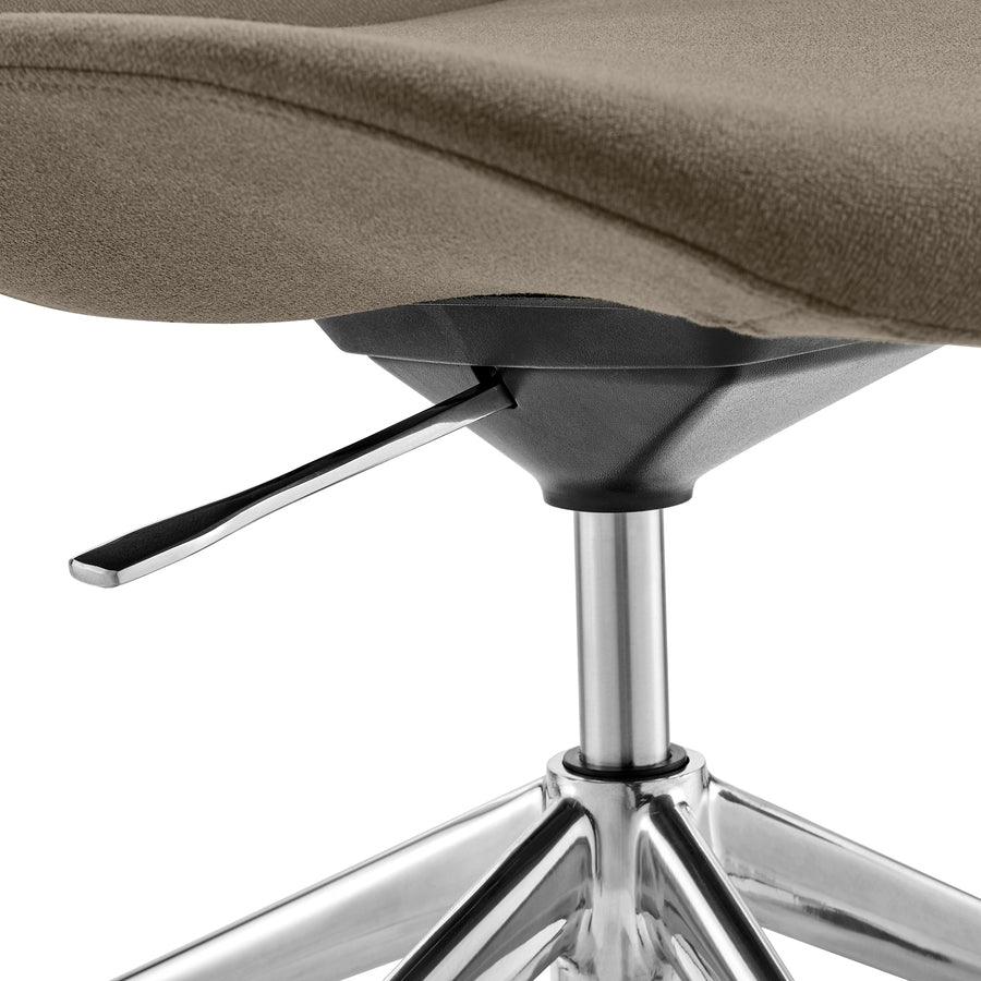 Euro Style Task Chairs - Lyle Office Chair without Armrests in Taupe Fabric with Polished Aluminum Base