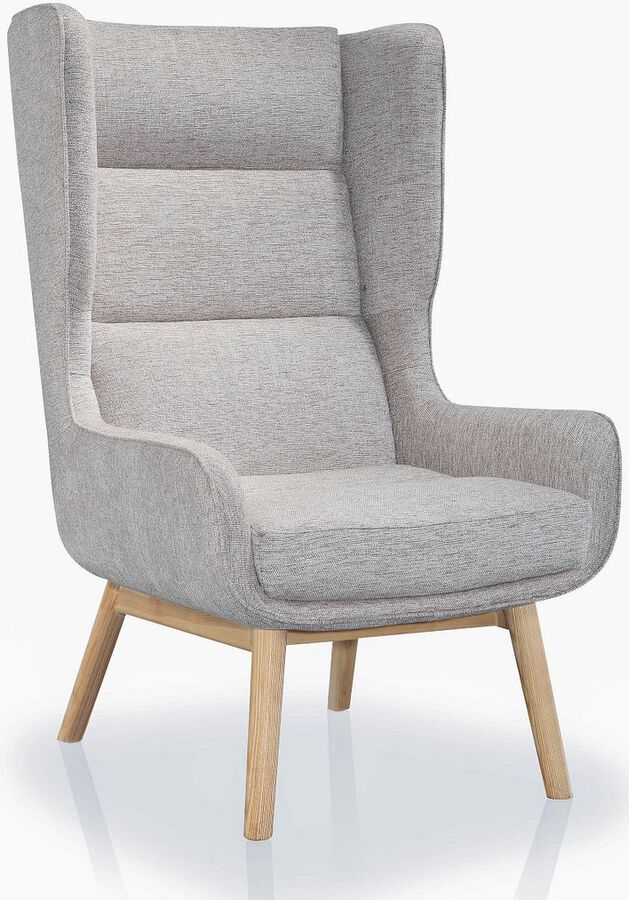 Manhattan Comfort Accent Chairs - Sampson Wheat & Natural Twill Accent Chair