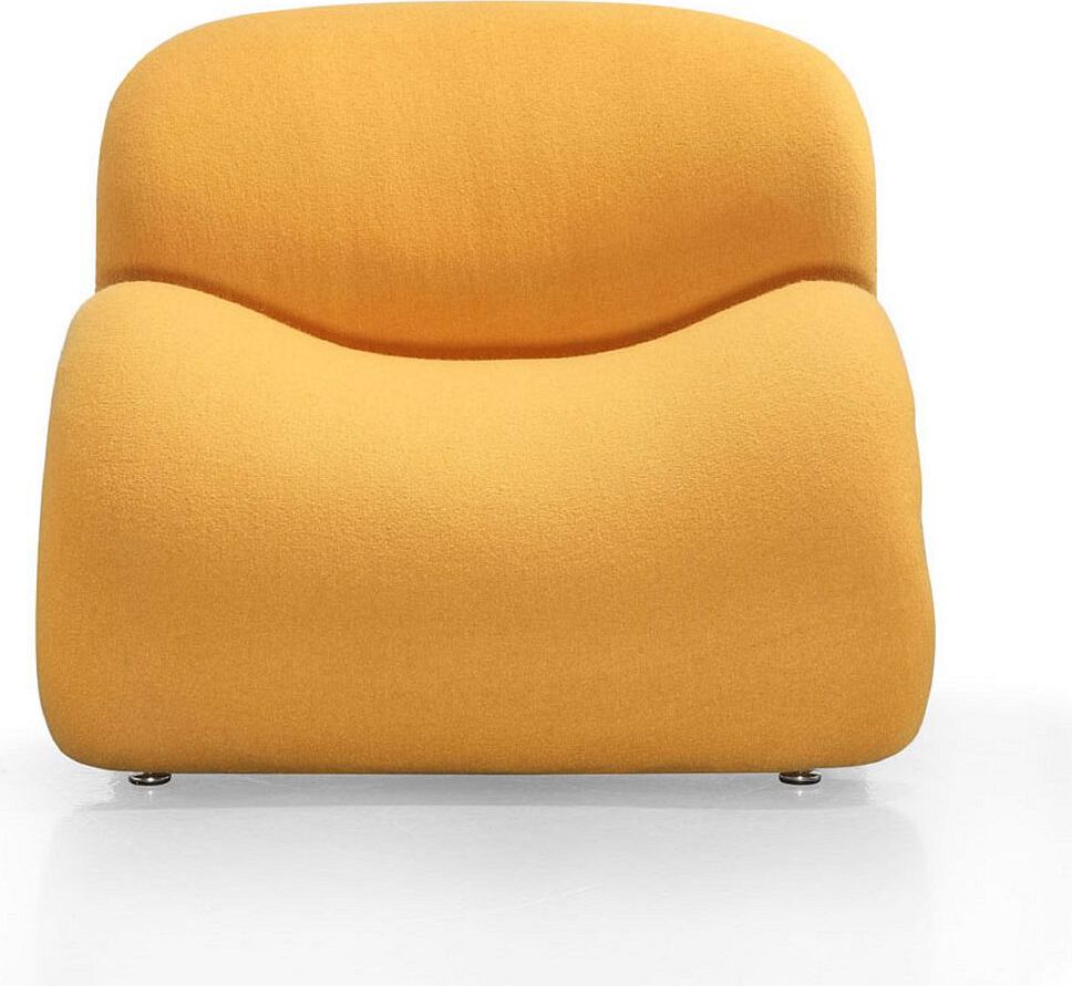 Manhattan Comfort Accent Chairs - Rosebud Yellow Wool Blend Accent Chair