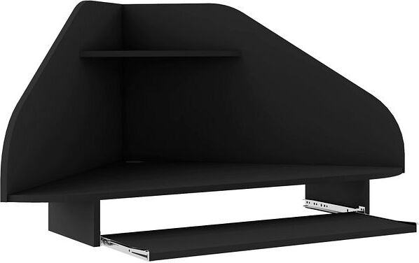 Manhattan Comfort Desks - Bradley Floating 2-Piece Cubicle Section Desk with Keyboard Shelf in Black