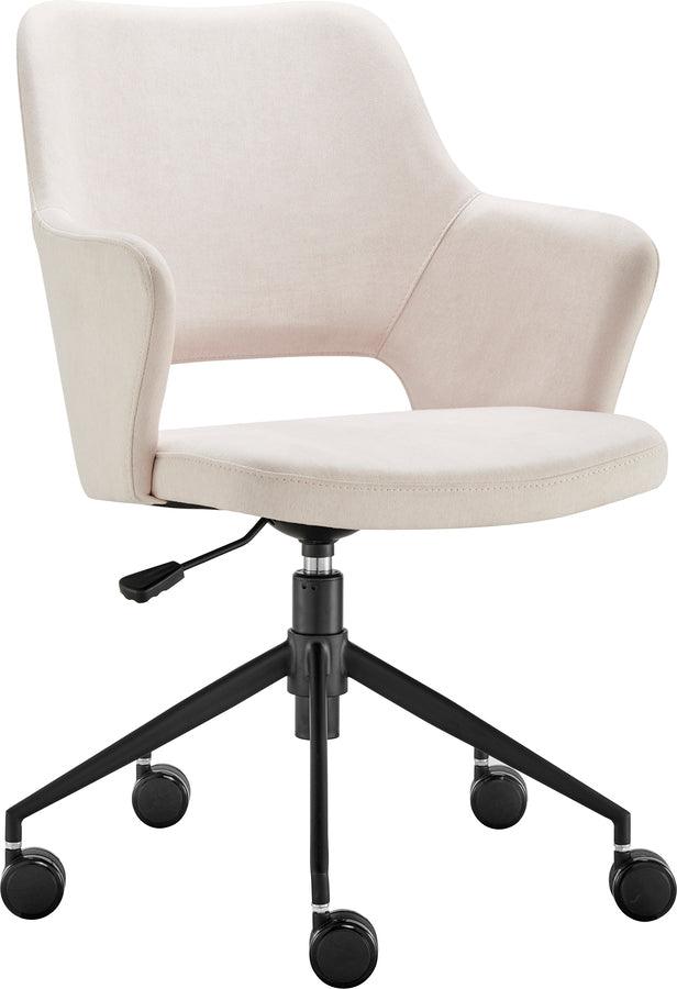 Euro Style Task Chairs - Darcie Office Chair in Beige Fabric and Black Base