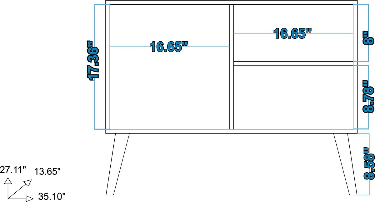 Manhattan Comfort Side & End Tables - Avesta Double Side Table. 2.0