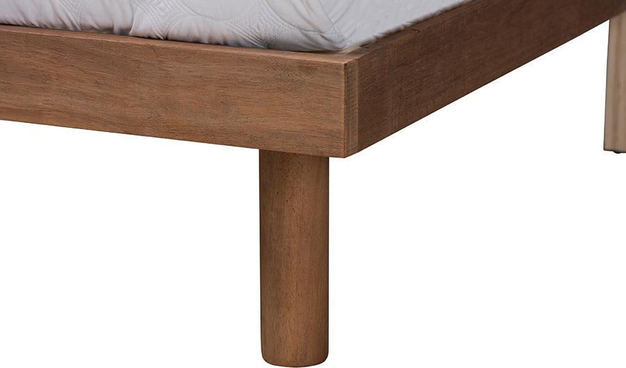 Wholesale Interiors Beds - Decker Mid-Century Modern Walnut Brown Finished Wood Queen Size Platform Bed