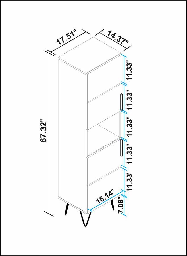 Manhattan Comfort Bookcases & Display Units - Beekman 17.51 Narrow Bookcase Cabinet in White