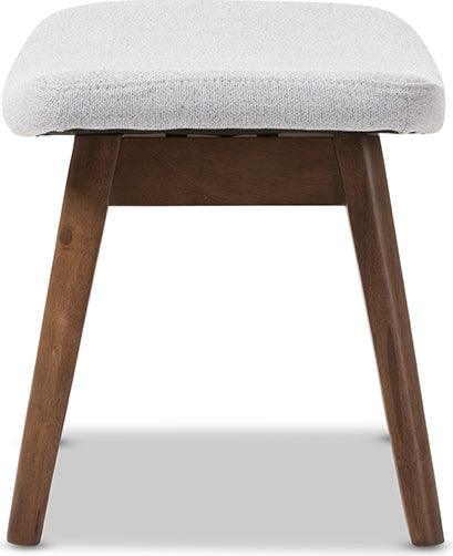 Wholesale Interiors Ottomans & Stools - Vera Mid-Century Modern Light Gray Fabric Upholstered Ottoman