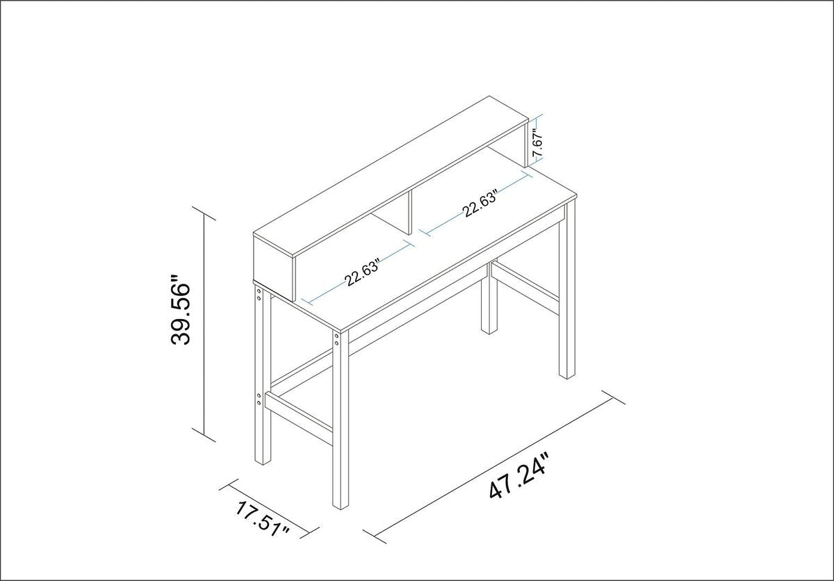 Manhattan Comfort Desks - Bowery Desk with 0 Shelves in Black & Oak