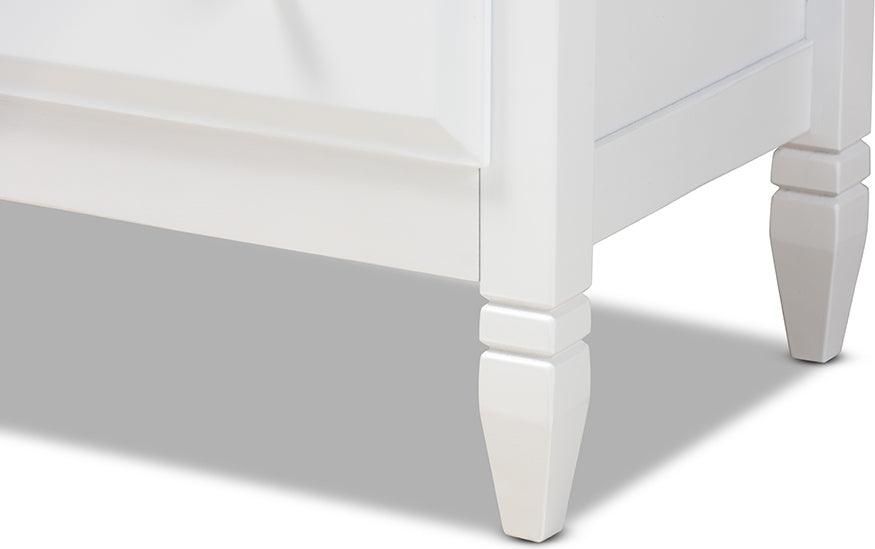 Baxton Studio Naomi Classic and Transitional White Finished Wood 4-Drawer Bedroom Chest