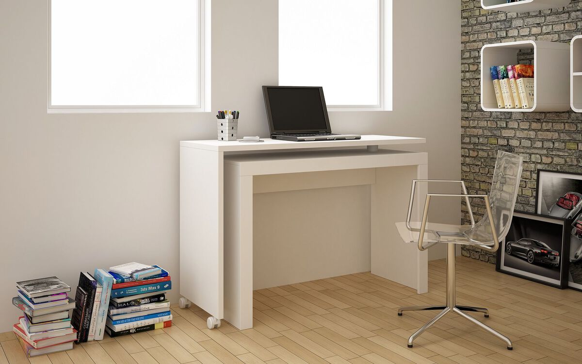 Manhattan Comfort Desks - Innovative Calabria Nested Desk in White