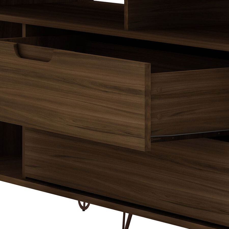 Manhattan Comfort TV & Media Units - Rockefeller 62.99 TV Stand with Metal Legs & 2 Drawers in Brown