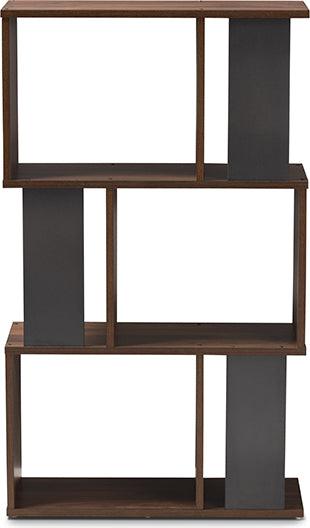 Wholesale Interiors Bookcases & Display Units - Legende Modern and Contemporary Brown and Dark Gray Finished Display Bookcase