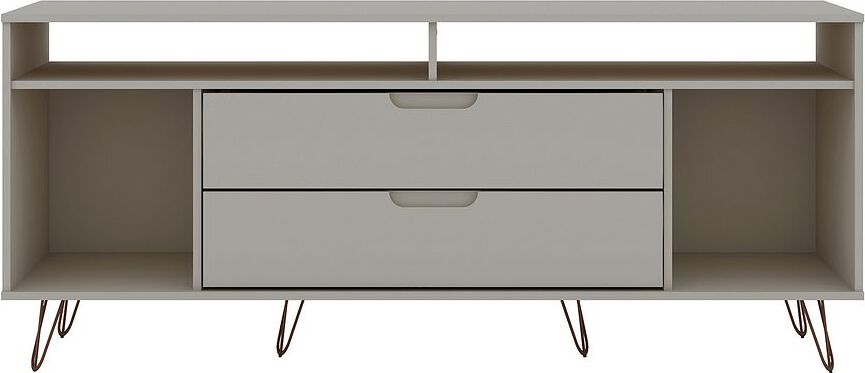 Manhattan Comfort TV & Media Units - Rockefeller 62.99 TV Stand with Metal Legs & 2 Drawers in Off White