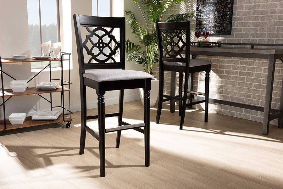 Wholesale Interiors Barstools - Alexandra Bar Stool Gray & Espresso Brown (Set of 2)