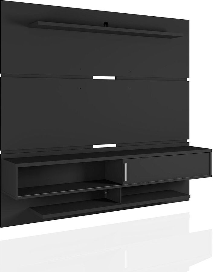 Manhattan Comfort TV & Media Units - Astor 70.86 Modern Floating Entertainment Center 2.0 with Media & Decor Shelves in Black