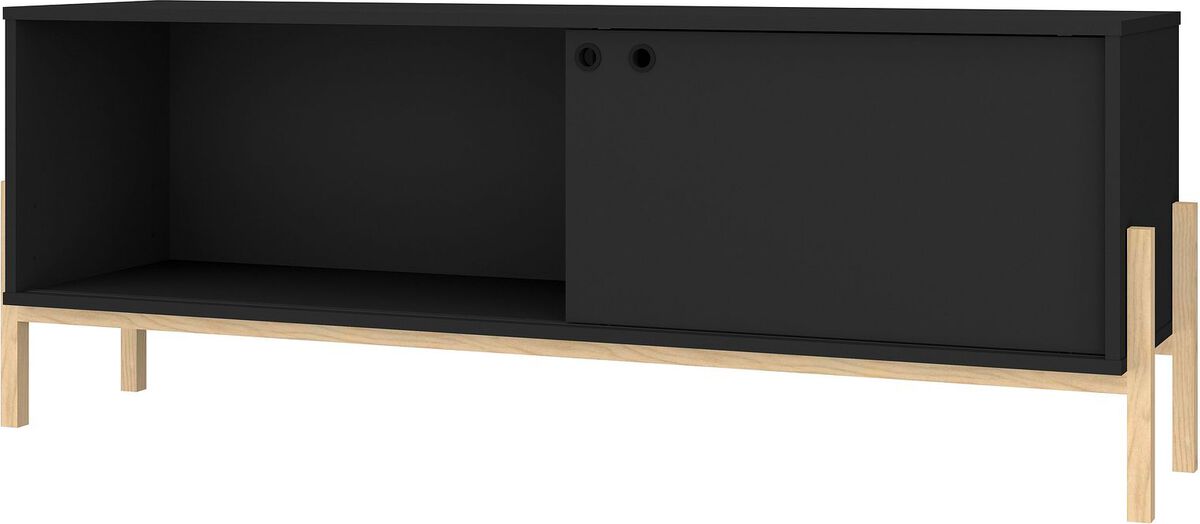 Manhattan Comfort TV & Media Units - Bowery 55.12 TV Stand with 2 Shelves in Black & Oak