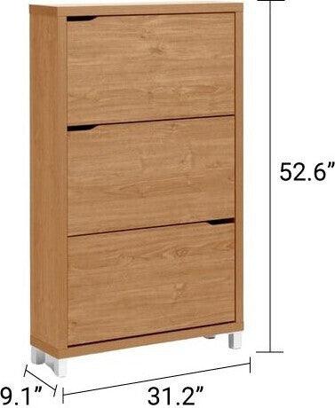 Shop Simms Modern Shoe Cabinet Maple Multi Utility Storage CasaOne