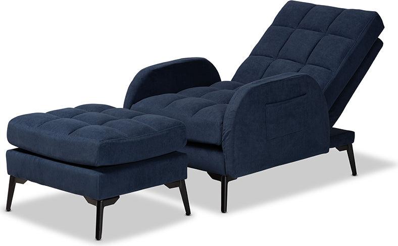 Velvet chair and online ottoman set