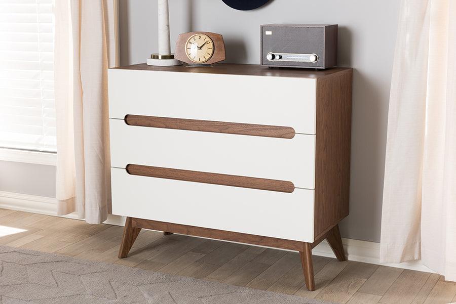 Shop Baxton Studio Calypso Mid Century Modern White and Walnut