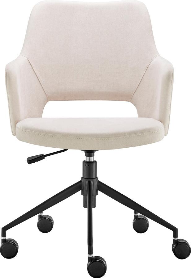 Euro Style Task Chairs - Darcie Office Chair in Beige Fabric and Black Base