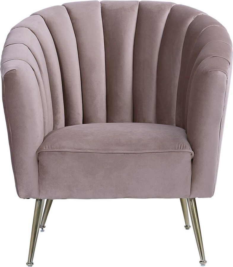 Manhattan Comfort Accent Chairs - Rosemont Blush and Gold Velvet Accent Chair