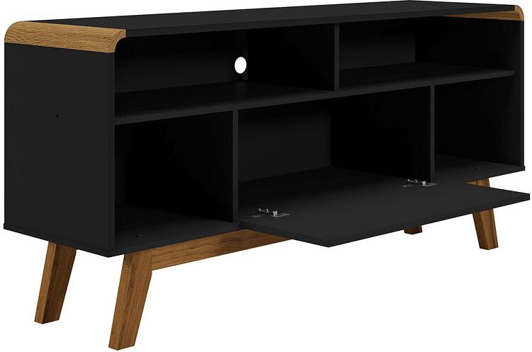 Manhattan Comfort TV & Media Units - Camberly 53.54 TV Stand in Matte Black and Cinnamon