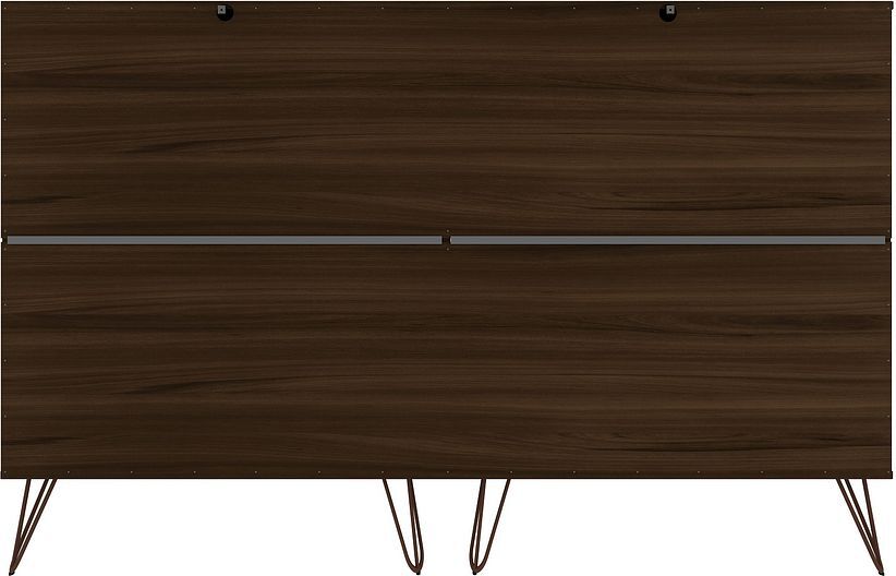 Manhattan Comfort Dressers - Rockefeller 10-Drawer Double Tall Dresser with Metal Legs in Brown