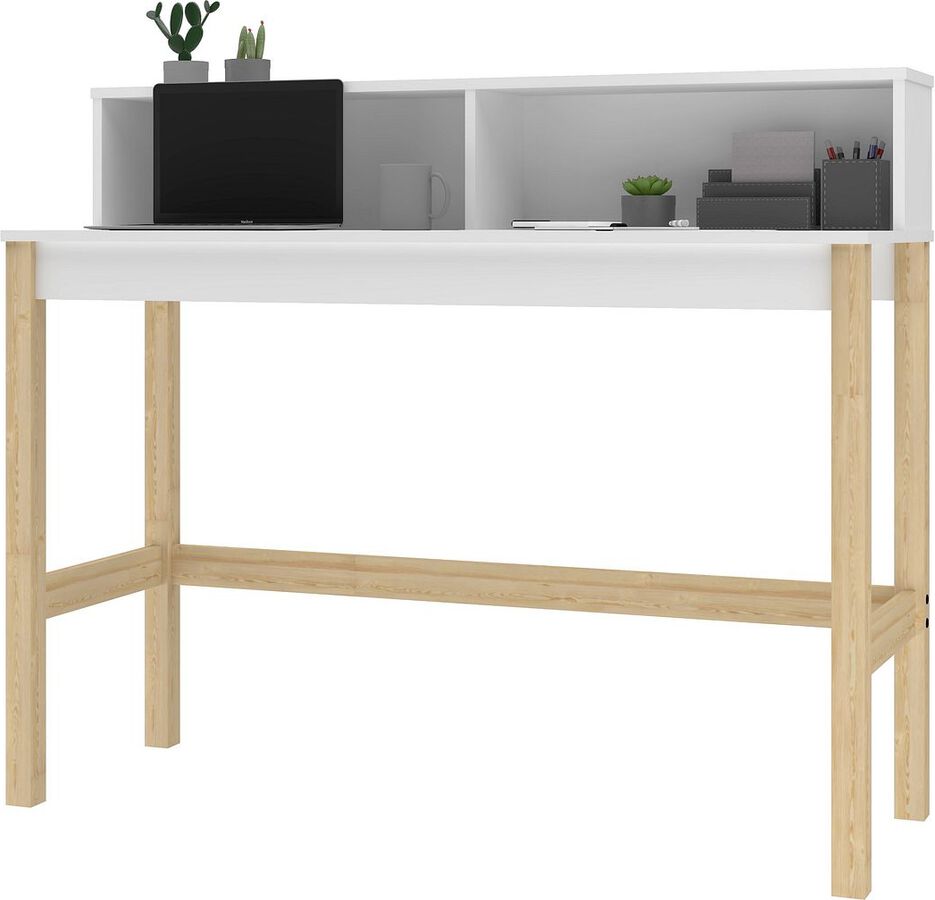 Manhattan Comfort Desks - Bowery Desk in White & Oak