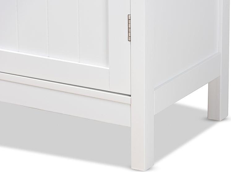 Baxton Studio Beltran Modern and Contemporary White Finished Wood Bathroom Storage Cabinet