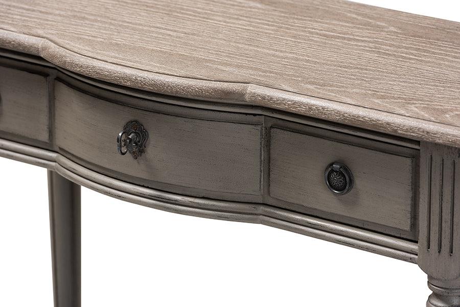 Wholesale Interiors Consoles - Noelle French Provincial Gray Finished 1-Drawer Wood Console Table