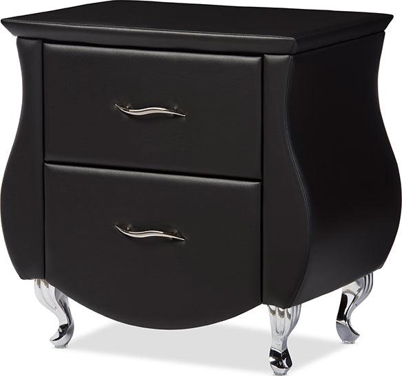 Wholesale Interiors Nightstands & Side Tables - Erin Upholstered Nightstand Black