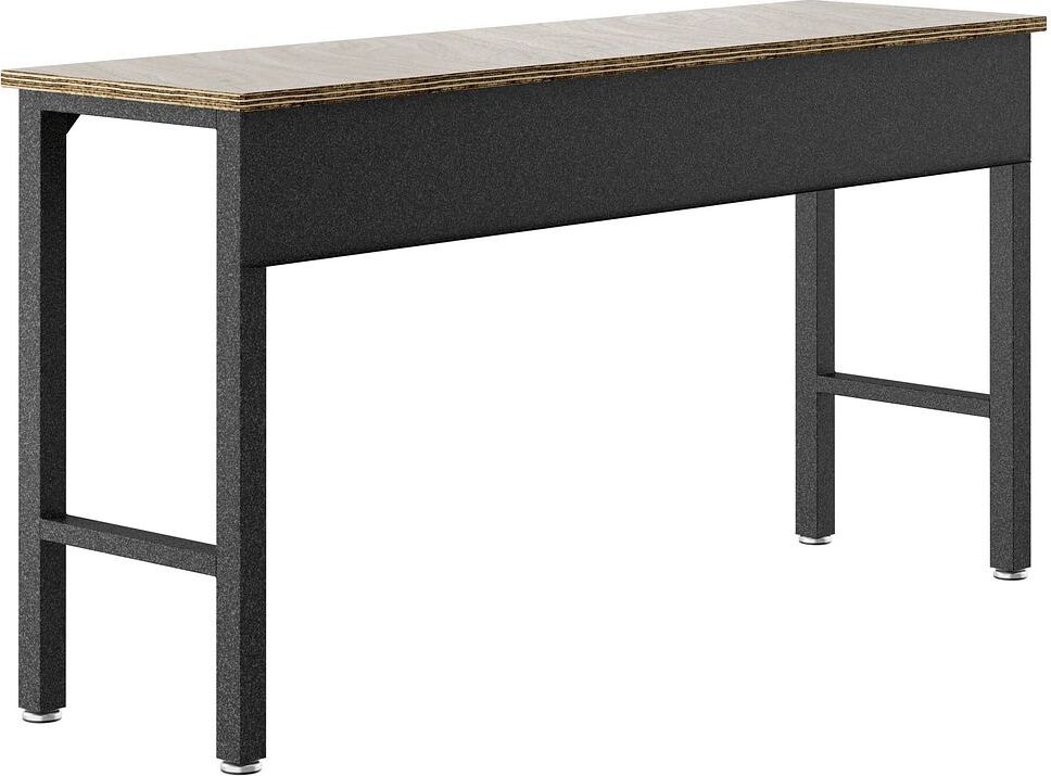 Manhattan Comfort Side & End Tables - Fortress 72.4" Garage Table in Natural Wood & Steel