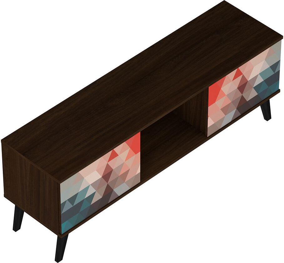 Manhattan Comfort TV & Media Units - Doyers 53.15 Mid-Century Modern TV Stand in Multi Color Red & Blue