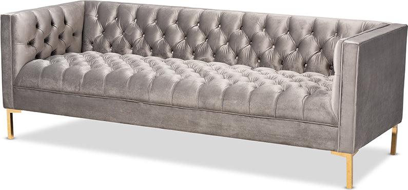 Shop Baxton Studio Zanetta Glam and Luxe Gray Velvet Upholstered