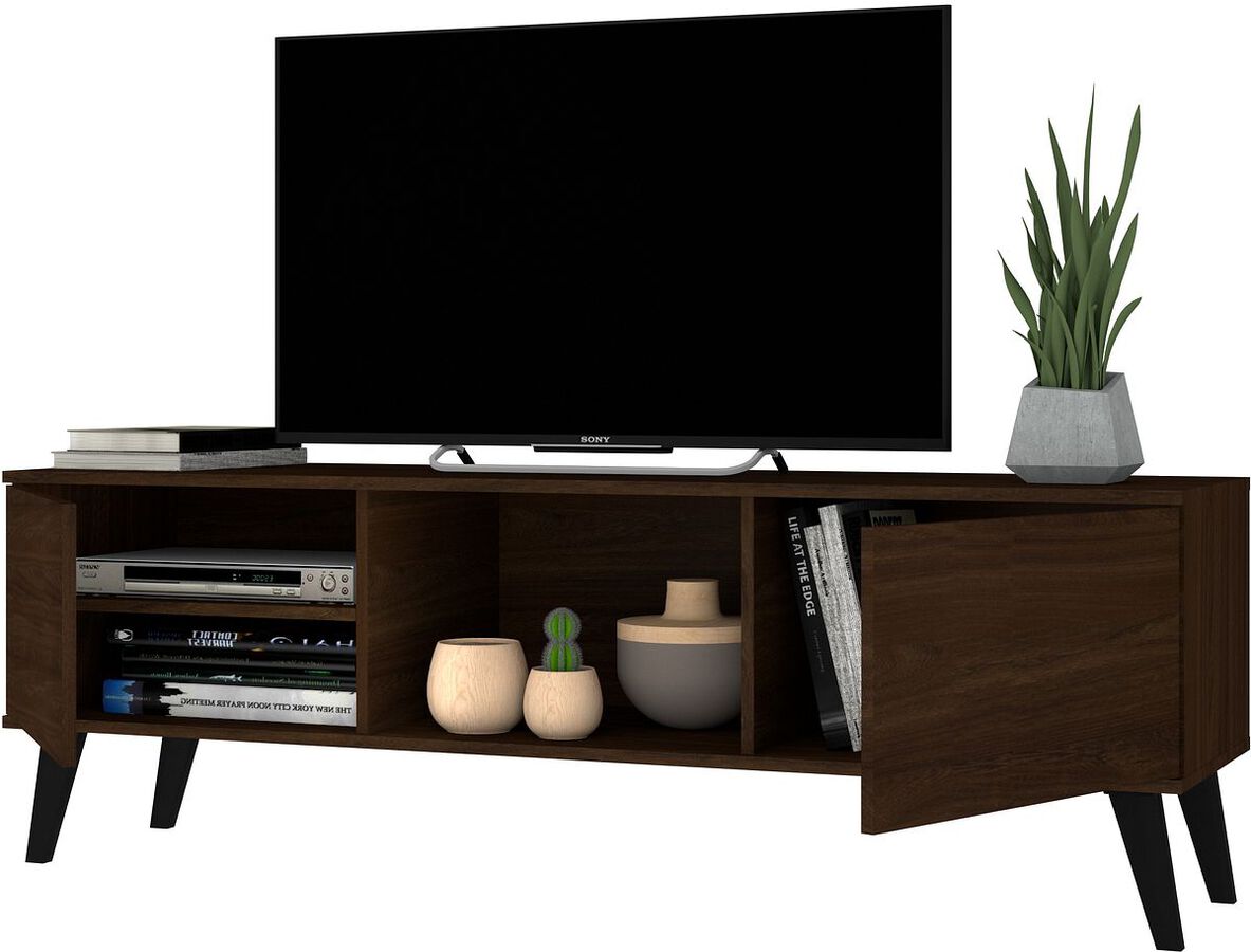 Manhattan Comfort TV & Media Units - Doyers 62.20 Mid-Century Modern TV Stand in Nut Brown