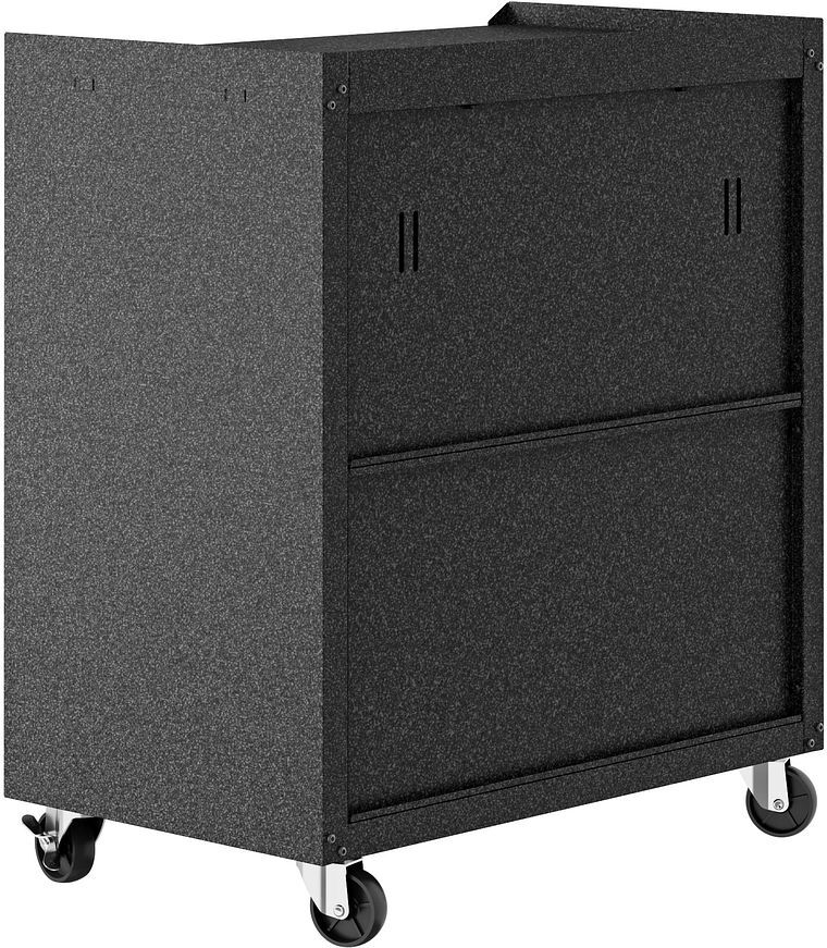 Manhattan Comfort Buffets & Cabinets - Fortress Textured Metal 31.5" Garage Mobile Cabinet with 2 Adjustable Shelves in Gray