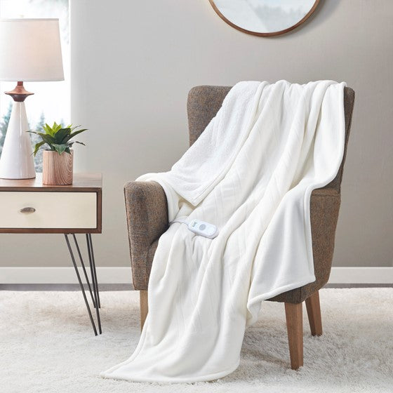 Olliix.com Heated Blankets - Heated Throw Ivory