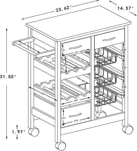 Farmhouse Rolling Kitchen Island, Portable Kitchen Cart Wood Top Kitch