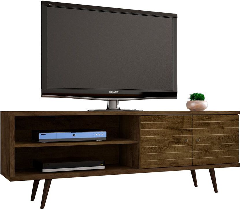 Manhattan Comfort TV & Media Units - Liberty 62.99" Mid-Century - Modern TV St& Rustic Brown