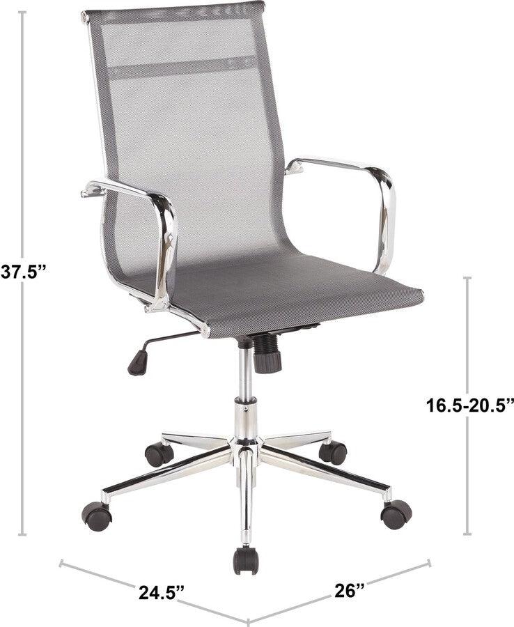 Lumisource Task Chairs - Mirage Contemporary Office Chair in Chrome and Silver