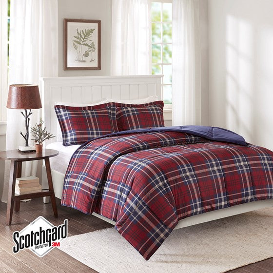 Olliix.com Comforters & Blankets - 3M Scotchgard Down Alternative Comforter Mini Set Red Cal King