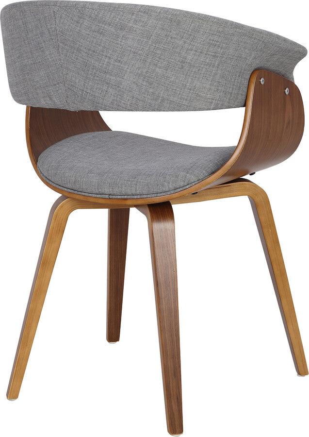 Lumisource Dining Chairs - Vintage Mod Mid-Century Modern Dining/Accent Chair in Walnut & Light Grey