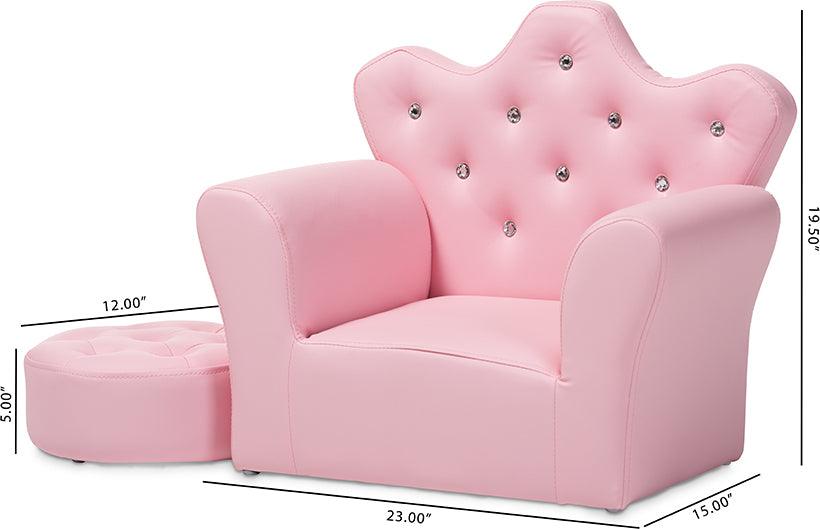 Pink faux leather discount chair