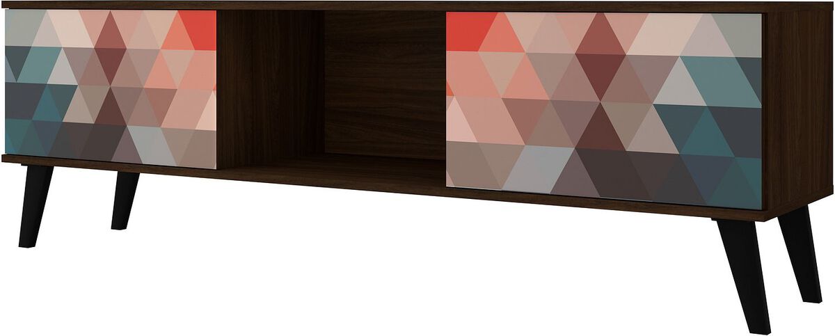 Manhattan Comfort TV & Media Units - Doyers 62.20 Mid-Century Modern TV Stand in Multi Color Red & Blue