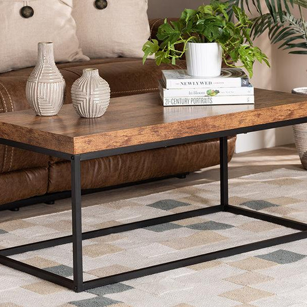 Wood and clearance metal coffee table