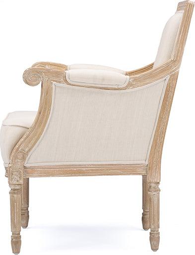 Baxton studio chavanon wood & light beige linen traditional french accent chair new arrivals