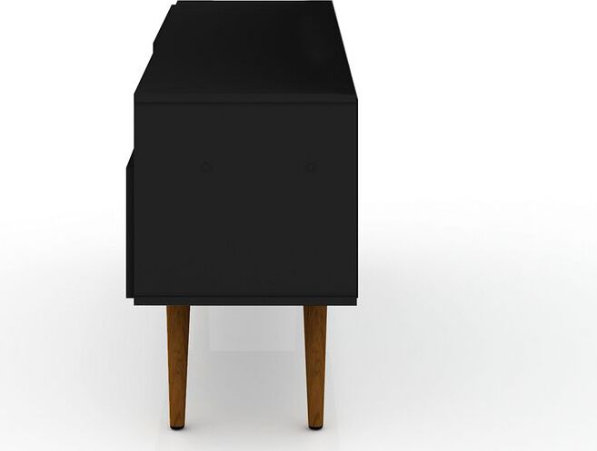 Manhattan Comfort TV & Media Units - Tribeca 53.94 Mid-Century Modern TV Stand with Solid Wood Legs in Black