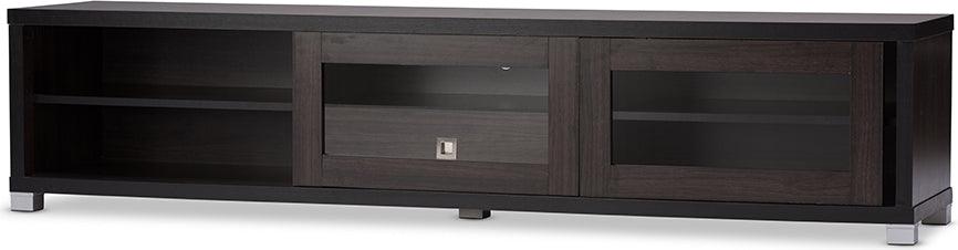 Shop Baxton Studio Beasley 70 Inch Dark Brown TV Cabinet with 2